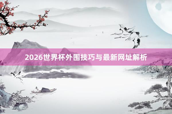 2026世界杯外围技巧与最新网址解析